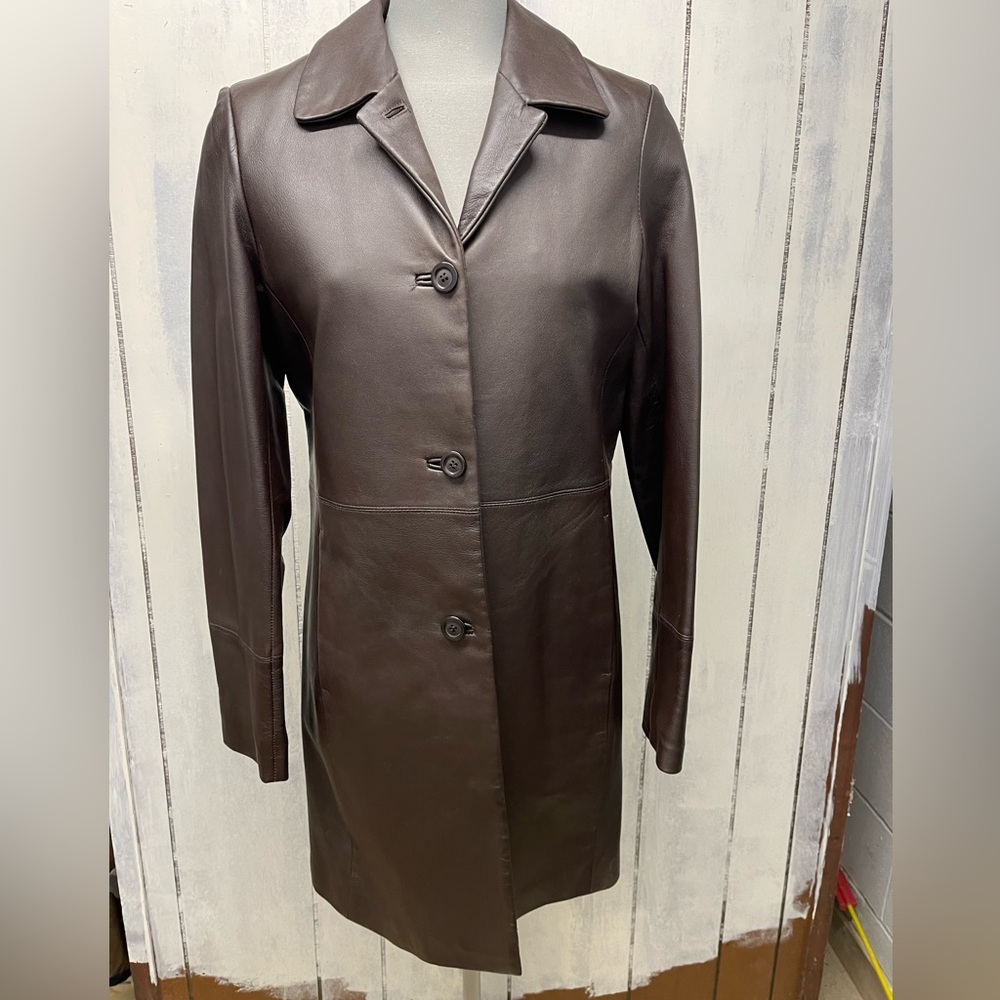 Bod & Christensen  Brown Leather Coat